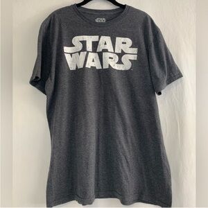 Star Wars Men’s Grey Logo Graphic Short Sleeve Shirt Size L